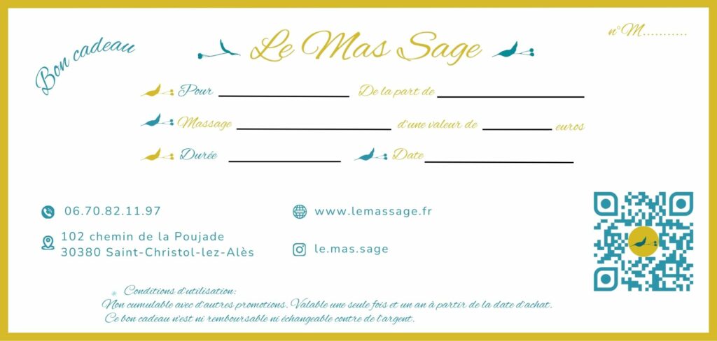 Bon cadeau massage